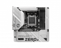 MSI B650M PROJECT ZERO AM5 DDR5 7600MHZ(OC) HDMI DP M.2 USB3.2 2.5G LAN WI-FI 6E mATX