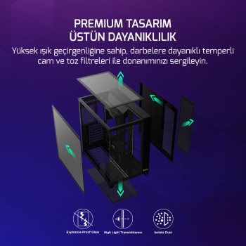 GAMEPOWER WARCRY TOPGLASS 4X ARGB FAN GAMING KASA 750W 