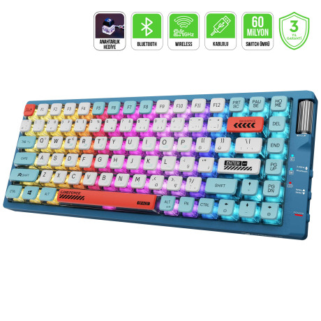 GAMEPOWER SENSE TKL RGB RED SWITCH MEKANIK KLAVYE